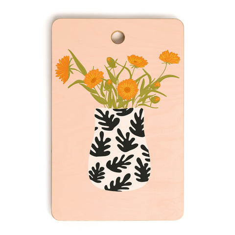 Lane and Lucia Vase no 28 with Heliopsis Cutting Board Rectangle