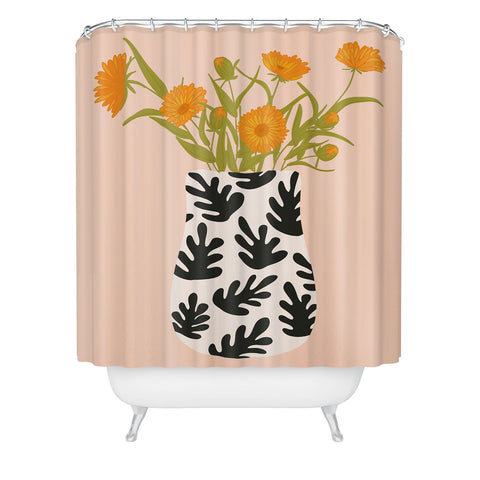 Lane and Lucia Vase no 28 with Heliopsis Shower Curtain
