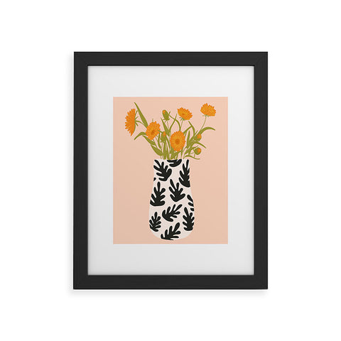 Lane and Lucia Vase no 28 with Heliopsis Framed Art Print