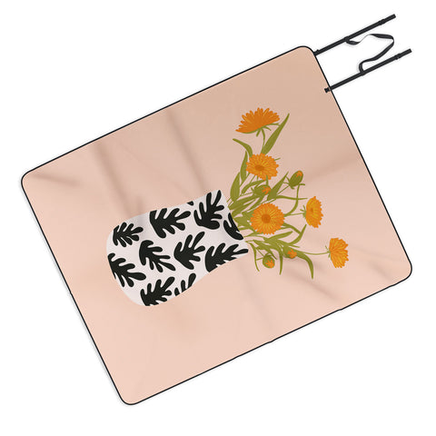 Lane and Lucia Vase no 28 with Heliopsis Picnic Blanket