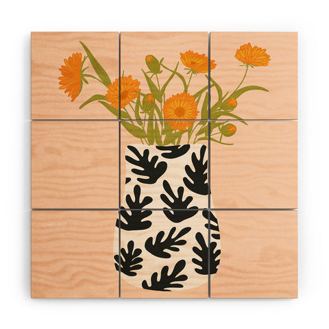 Lane and Lucia Vase no 28 with Heliopsis Wood Wall Mural