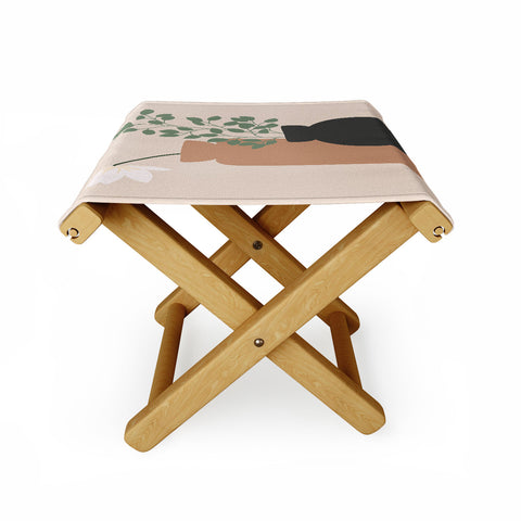 Lane and Lucia Vase no 3 with Eucalyptus and Folding Stool