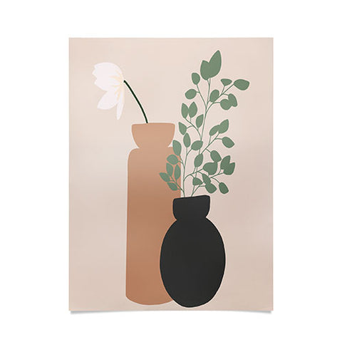 Lane and Lucia Vase no 3 with Eucalyptus and Poster