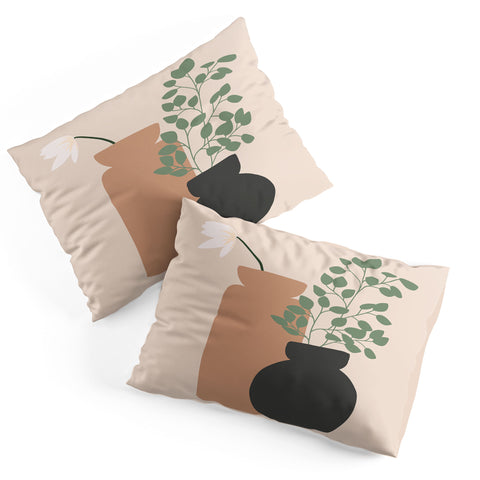 Lane and Lucia Vase no 3 with Eucalyptus and Pillow Shams