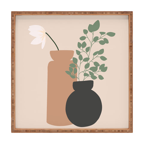 Lane and Lucia Vase no 3 with Eucalyptus and Square Tray