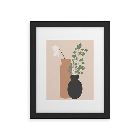 Lane and Lucia Vase no 3 with Eucalyptus and Framed Art Print