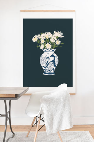 Lane and Lucia Vase no 6 with Peacock Art Print And Hanger