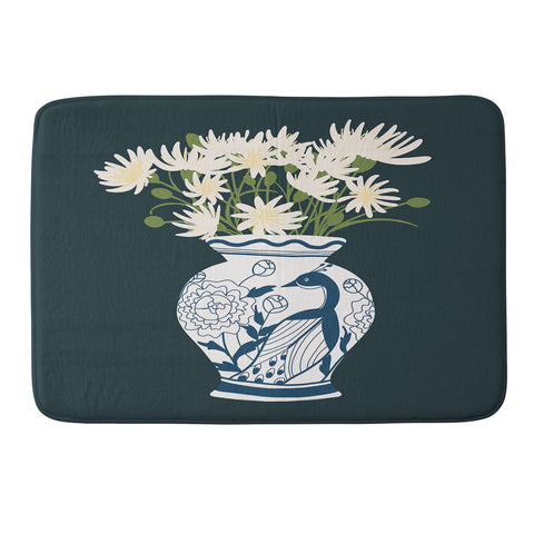 Lane and Lucia Vase no 6 with Peacock Memory Foam Bath Mat