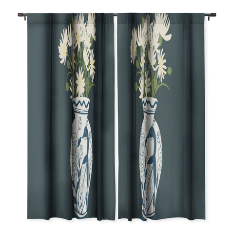 Lane and Lucia Vase no 6 with Peacock Blackout Non Repeat