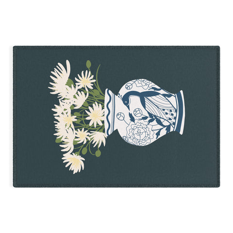 Lane and Lucia Vase no 6 with Peacock Outdoor Rug