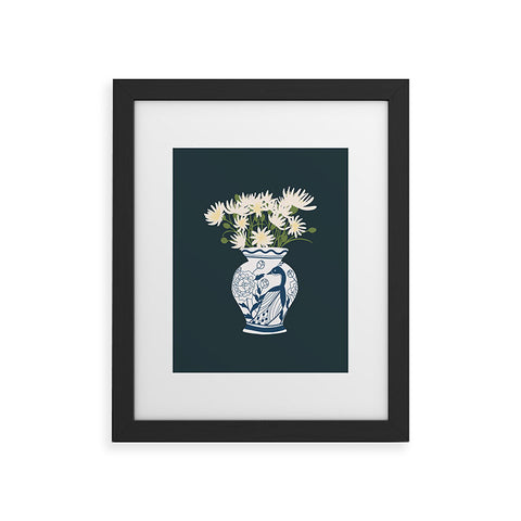 Lane and Lucia Vase no 6 with Peacock Framed Art Print