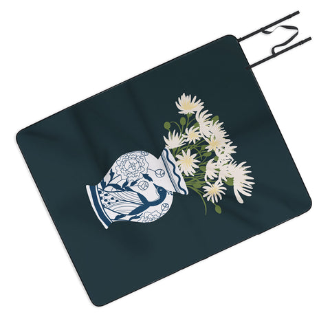 Lane and Lucia Vase no 6 with Peacock Picnic Blanket