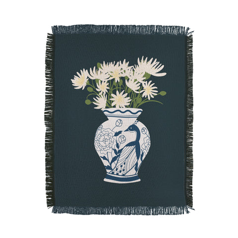 Lane and Lucia Vase no 6 with Peacock Throw Blanket