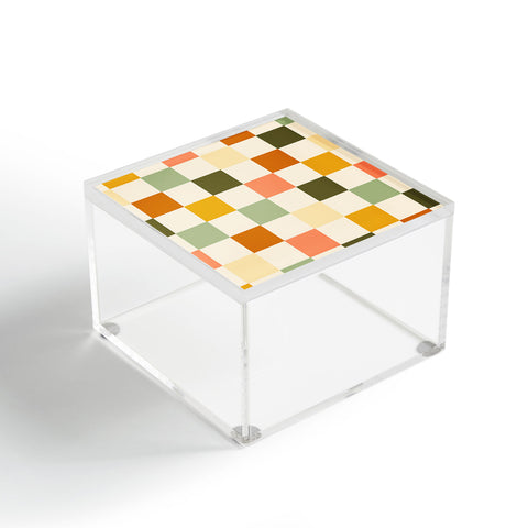 Lane and Lucia Vintage Checkerboard Pattern Acrylic Box