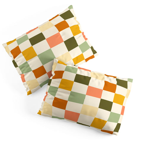 Lane and Lucia Vintage Checkerboard Pattern Pillow Shams
