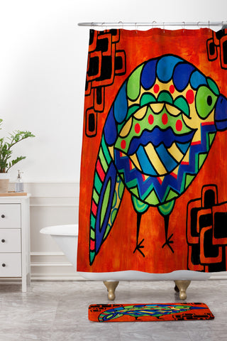 Lara Kulpa Bird Shower Curtain And Mat