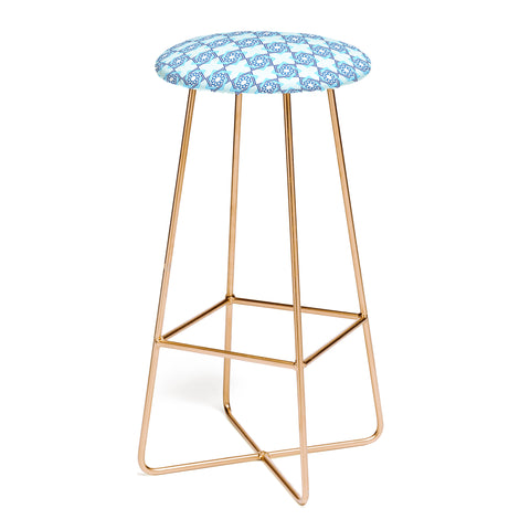 Lara Kulpa Blue Diamond Flower Bar Stool