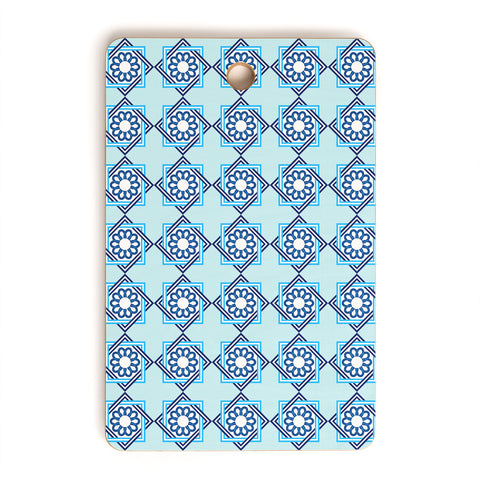 Lara Kulpa Blue Diamond Flower Cutting Board Rectangle