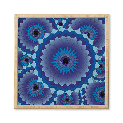 Lara Kulpa Blue Suede Lotus Framed Wall Art