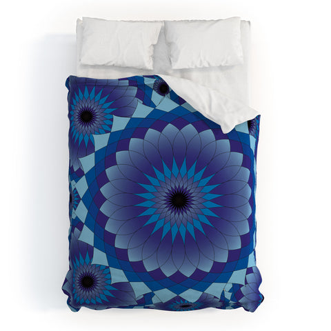 Lara Kulpa Blue Suede Lotus Duvet Cover