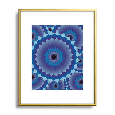 Lara Kulpa Blue Suede Lotus Metal Framed Art Print