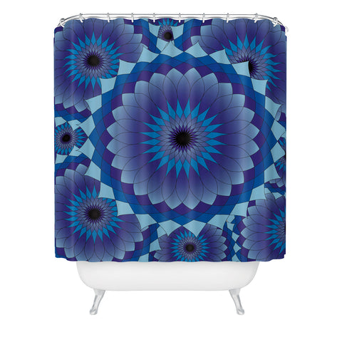 Lara Kulpa Blue Suede Lotus Shower Curtain