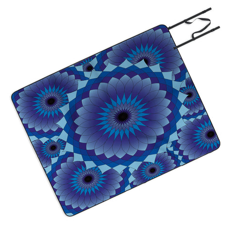 Lara Kulpa Blue Suede Lotus Picnic Blanket