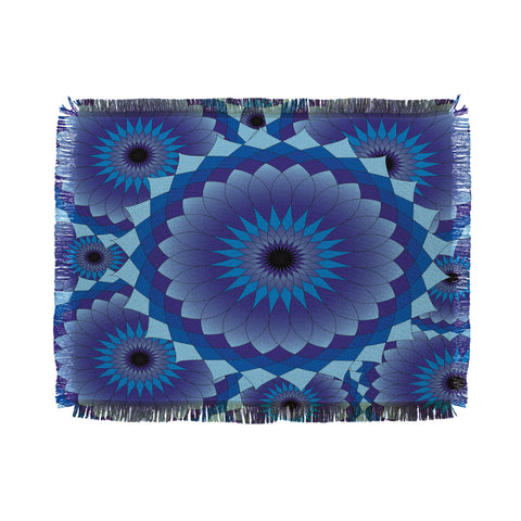Lara Kulpa Blue Suede Lotus Throw Blanket