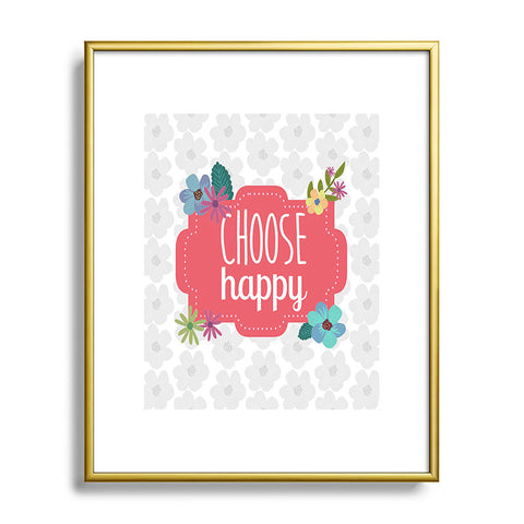 Lara Kulpa Choose Happy Metal Framed Art Print