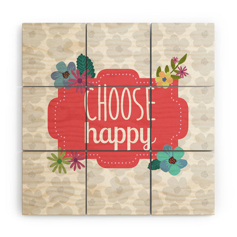 Lara Kulpa Choose Happy Wood Wall Mural