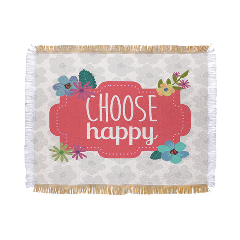 Lara Kulpa Choose Happy Throw Blanket
