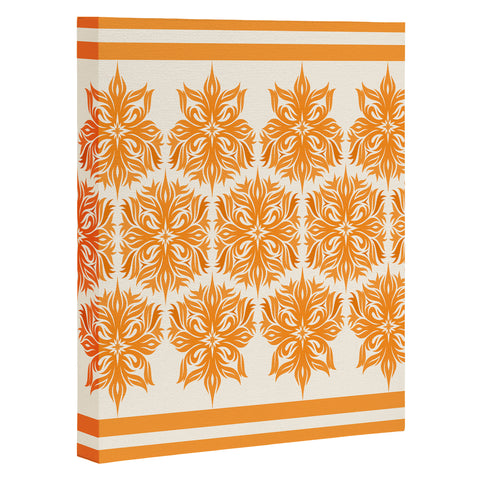 Lara Kulpa Creamsicle Tribal Floral Art Canvas