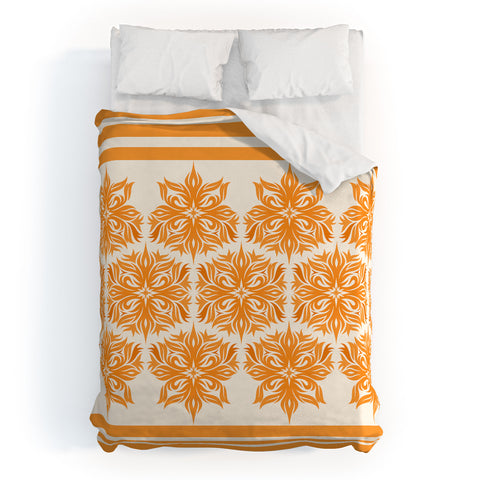 Lara Kulpa Creamsicle Tribal Floral Duvet Cover