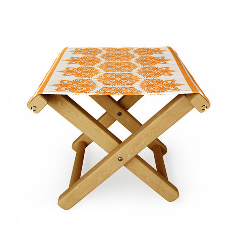 Lara Kulpa Creamsicle Tribal Floral Folding Stool