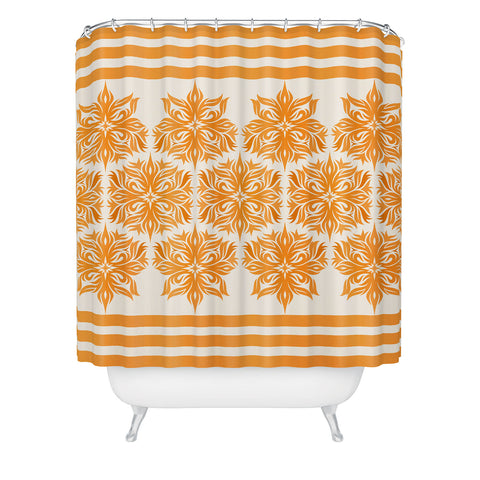 Lara Kulpa Creamsicle Tribal Floral Shower Curtain