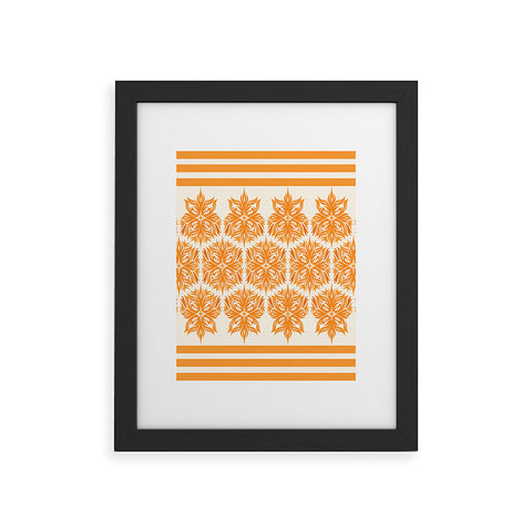 Lara Kulpa Creamsicle Tribal Floral Framed Art Print