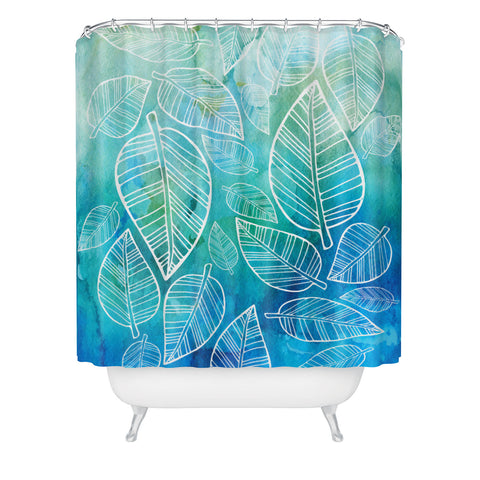 Lara Kulpa Feather Leaves II Shower Curtain