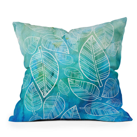 Lara Kulpa Feather Leaves II Throw Pillow