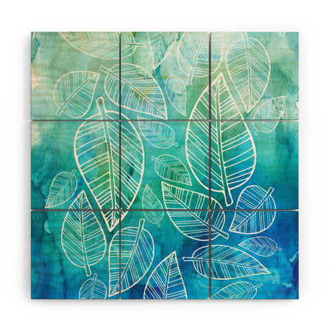 Lara Kulpa Feather Leaves II Wood Wall Mural