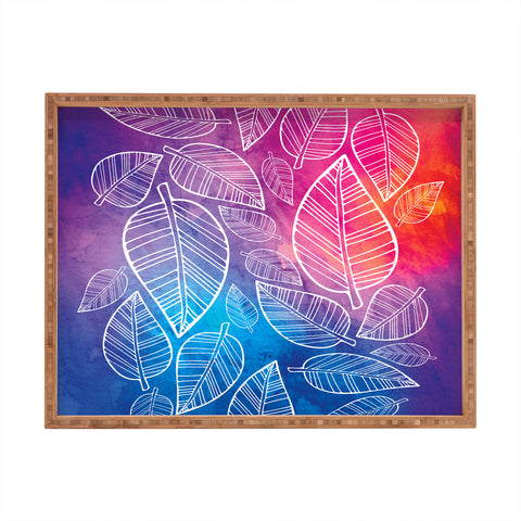 Lara Kulpa Feather Leaves Rectangular Tray