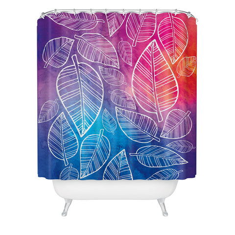 Lara Kulpa Feather Leaves Shower Curtain