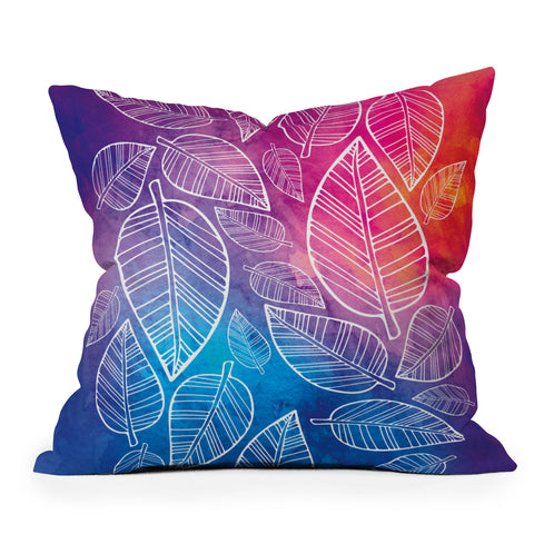 Lara Kulpa Feather Leaves Throw Pillow