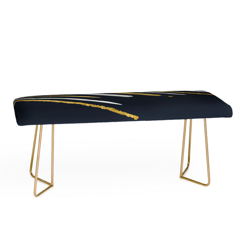 Lara Kulpa Gold and White Stripe on Navy Bench