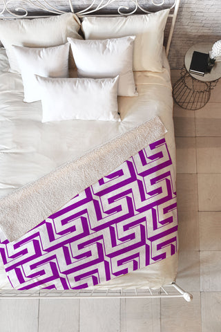 Lara Kulpa Greeky Magenta Fleece Throw Blanket