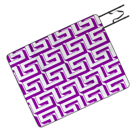 Lara Kulpa Greeky Magenta Picnic Blanket