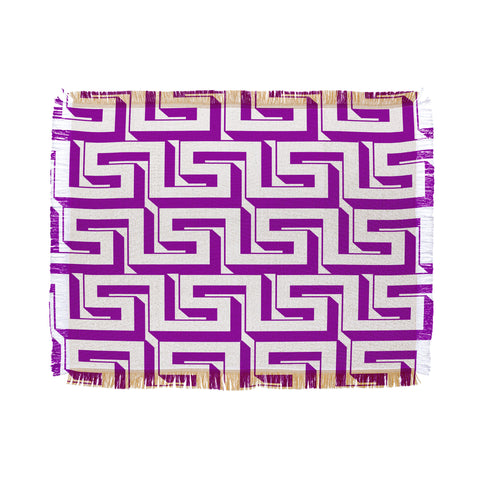 Lara Kulpa Greeky Magenta Throw Blanket