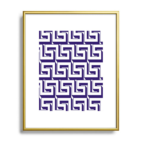 Lara Kulpa Greeky Navy Metal Framed Art Print