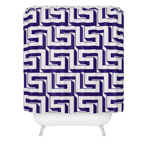 Lara Kulpa Greeky Navy Shower Curtain