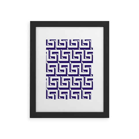 Lara Kulpa Greeky Navy Framed Art Print