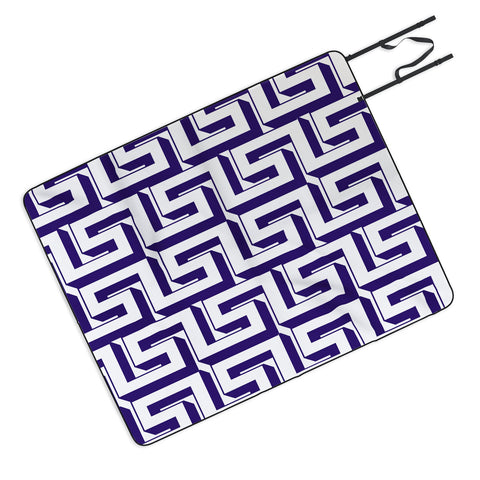 Lara Kulpa Greeky Navy Picnic Blanket